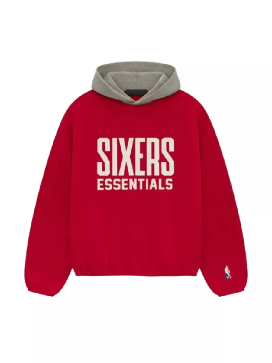 Essentials Sixers Pullover Red Hoodie