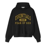 Essentials Classic Fleece Black Hoodie