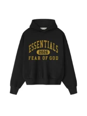 Essentials Classic Fleece Black Hoodie
