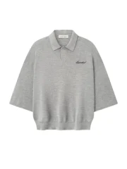 Essentials Signature 90s Knit Polo Grey T Shirts