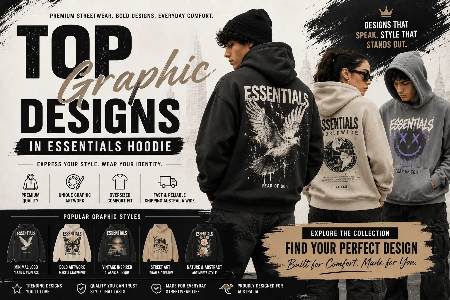 Top Graphic Designs in Essentials Hoodie