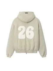 Essentials 90s Zip Up Grey Hoodie 2
