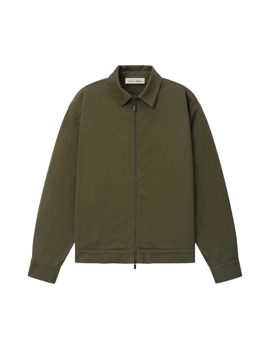 Essentials Cotton Twill Work Moss Jacket