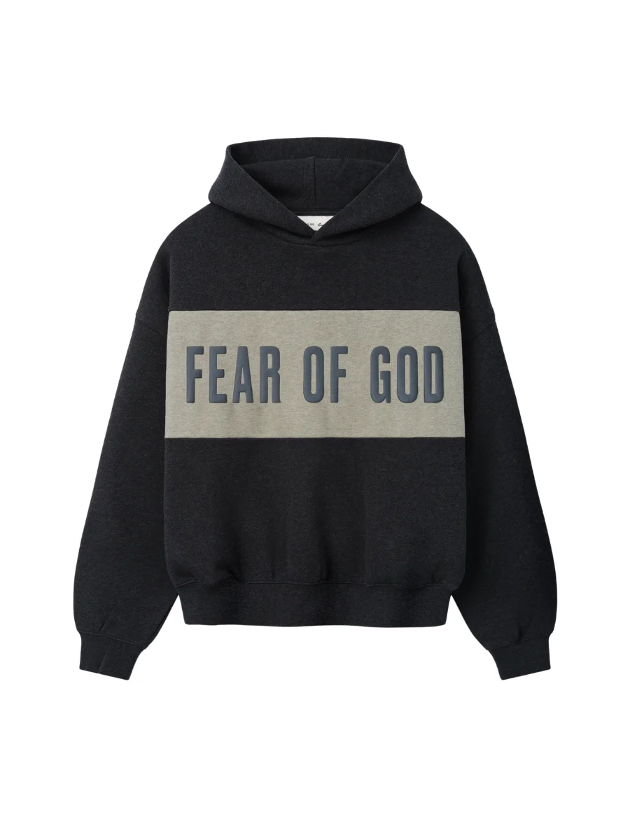 Essentials Cropped Relaxed Panelled Hoodie