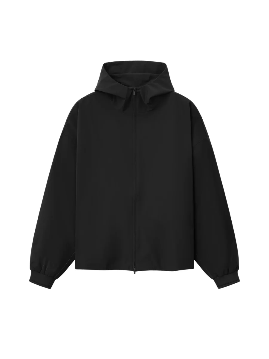 Essentials Full Zip Anorak Black Hoodie