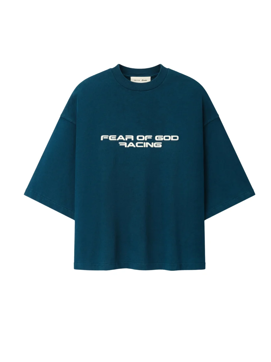 Essentials-Fear-of-God-Racing-T-shirt-Night-Sea Essentials Fear of God Racing T-shirt Night Sea