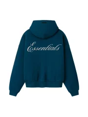 Essentials Signature Lounge Half Zip Hoodie Night Sea - Image 2